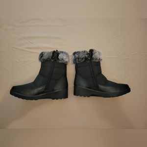 Faux Leather Fuzzy Boots